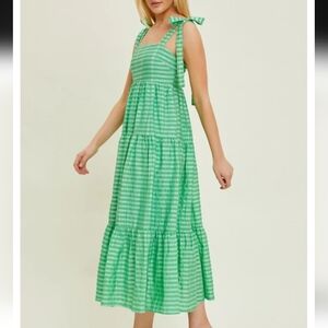 Boutique Holiday Green Stripe Dress 3X By BAEVELY NWT